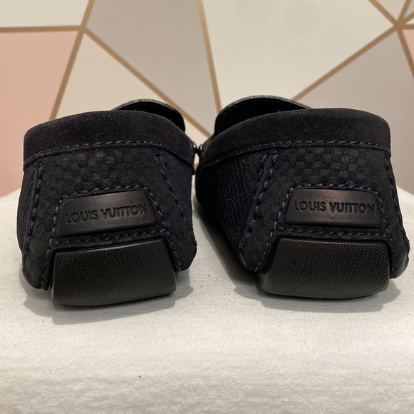 Louis Vuitton Classic Checked Navy Loafer US 8.5/ LV 7.5 Suede Moccasin … - Picture 8 of 11